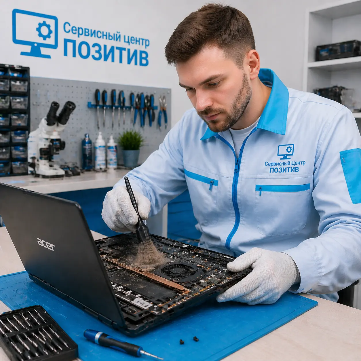 Чистка ноутбука Acer от пыли в Архангельске | Замена термопасты